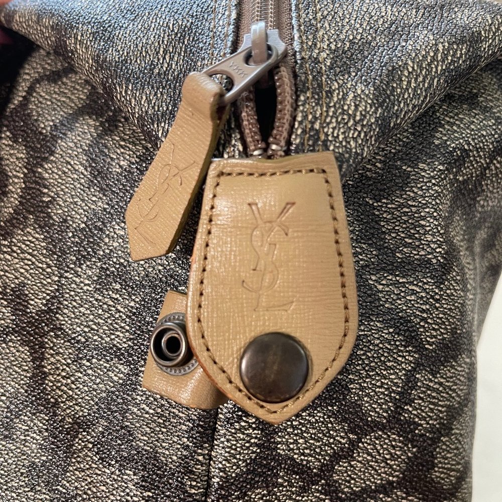 Auc YSL vintage coated canvas/leather travel/shoulder XL bag - Picture 3 of 16